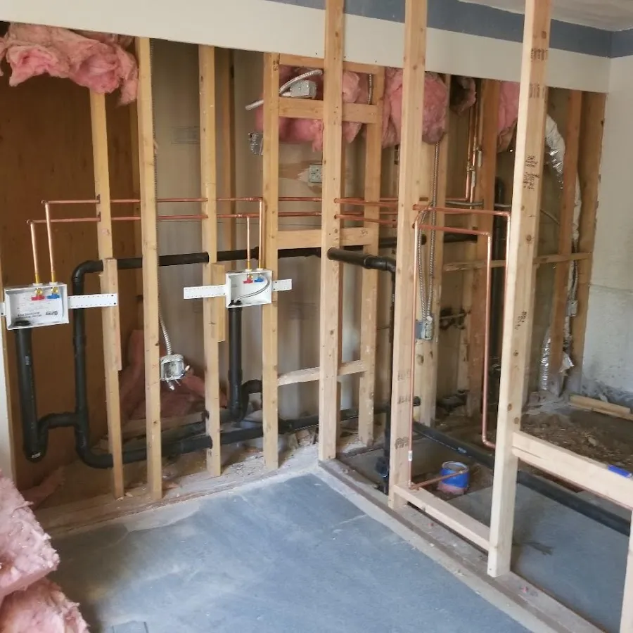 Copper pipe rough-in and plumbing installation in Blooming Grove